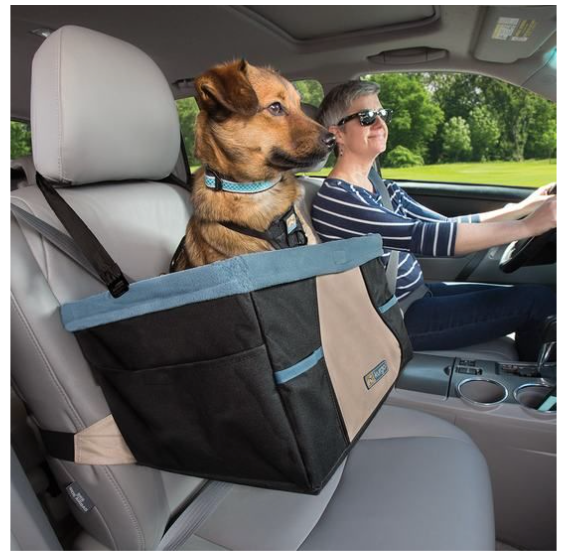 KURGO ROVER BOOSTER SEAT BLACK BLUE DOG