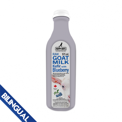 HAPPY DAYS RAW GOAT MILK KEFIR WITH BLUEBERRIES 975ML FROZEN FOR DOGS & CATS