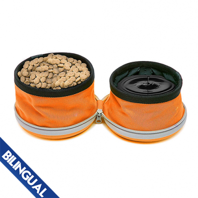 MUTTLUKS MUTTRAVEL 2-IN-1 BOWL ORANGE