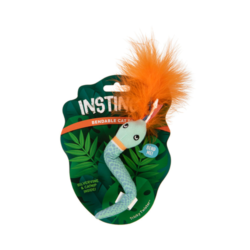 INSTINCTS BY SMARTYKAT TRICKY TWISTER  BENDABLE HAPPYNIP SILVERVINE & CATNIP PLUSH SNAKE CAT TOY