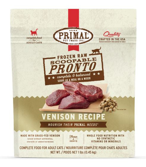 PRIMAL FROZEN PRONTO VENISON CAT 1LB