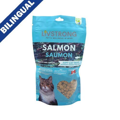 LIVSTRONG SALMON SOFT TREATS FOR CATS 70GM