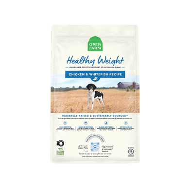OPEN FARM HEALTHY WEIGHT CHICKEN & WHITEFISH RECIPE DRY DOG FOOD 22LB