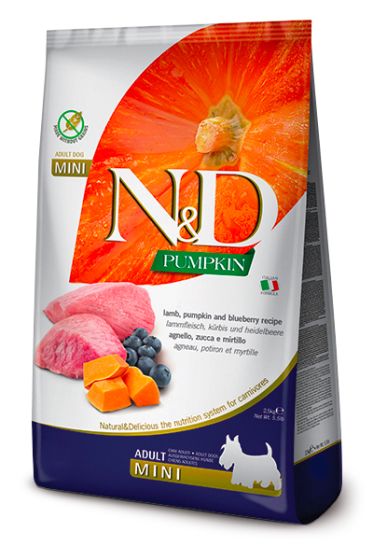 FARMINA N&D PUMPKIN LAMB & BLUEBERRY MINI DOG FOOD 7KG