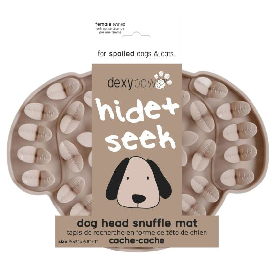 DEXYPAWS DOG HEAD HIDE AND SEEK SILICONE SNUFFLE MAT, BEIGE CAT/DOG 1PC