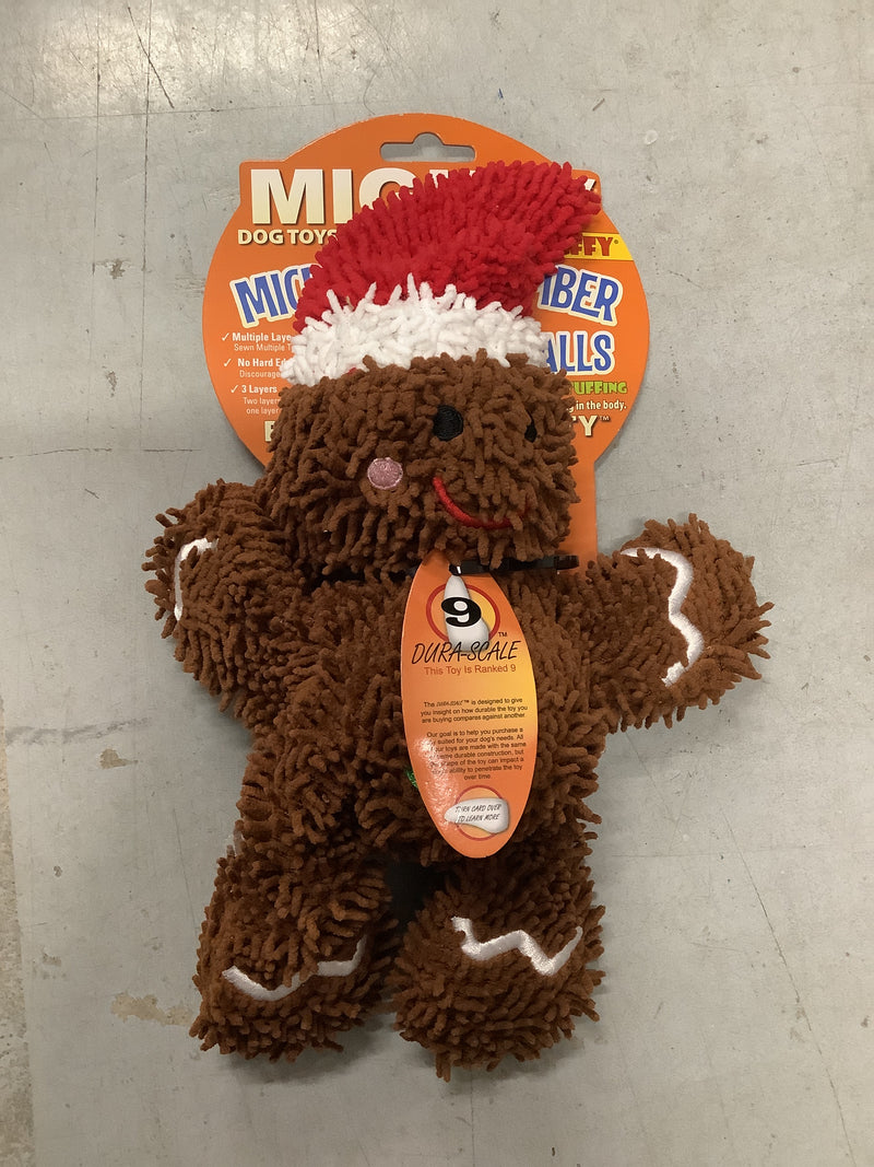 TUFFY MIGHTY MICROFIBER BALL GINGERBREAD MAN MED