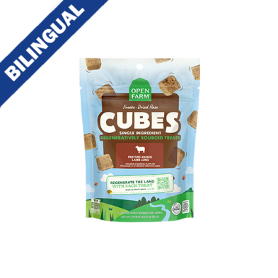 OPEN FARM® FREEZE-DRIED RAW CUBES SINGLE INGREDIENT LAMB LUNG DOG TREAT 3OZ