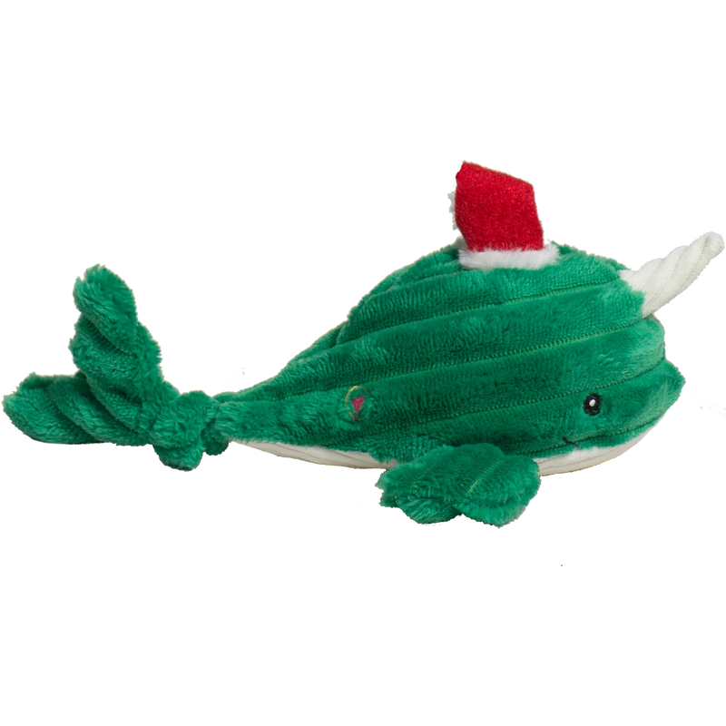 HUGGLEHOUNDS - NOE NARWHAL PLUSH & DURABLE DOG TOY KNOTTIE SM