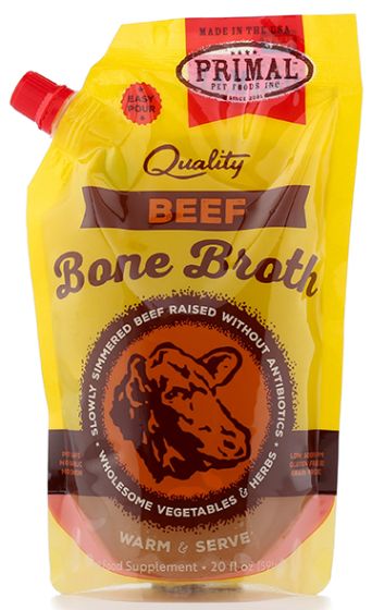 PRIMAL FROZEN BEEF BONE BROTH CAT-DOG 20OZ.