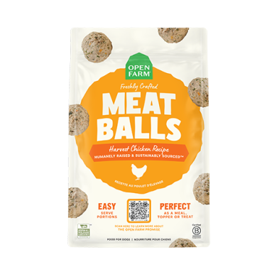 OPEN FARM FRESHLY CRAFTED MEATBALLS HARVEST CHICKEN RECIPE 14OZ