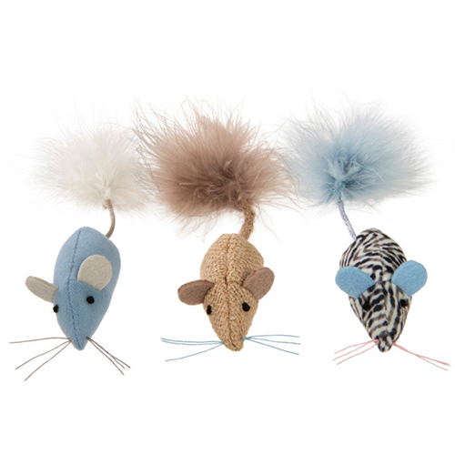 INSTINCTS BY SMARTYKAT CATNIP CARAVAN. HAPPYNIP SILVERVINE & CATNIP TOSS AND BAT PLUSH MICE CAT TOYS, SET OF 3