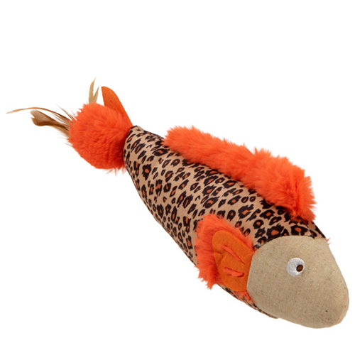 INSTINCTS BY SMARTYKAT FIN FRENZY HAPPYNIP SILVERVINE & CATNIP CRINKLE PLUSH KICKER CAT TOY