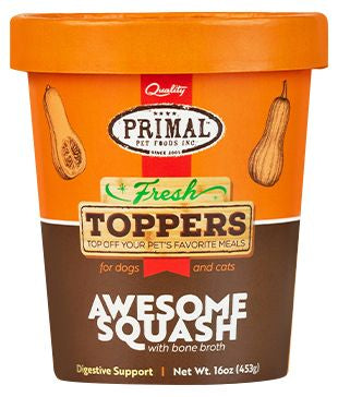 PRIMAL FROZEN AWESOME SQUASH FRESH TOPPER CAT-DOG 16 OZ.