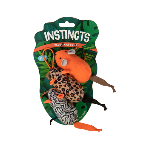 INSTINCTS BY SMARTYKAT SAFARI SNEAKERS HAPPYNIP SILVERVINE & CATNIP PLUSH CAT TOYS & LAUNCHER CAT TOY