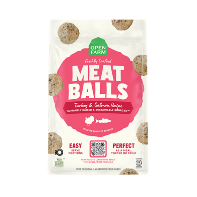 OPEN FARM FRESHLY CRAFTED MEATBALLS TURKEY & SALMON RECIPE 14OZ