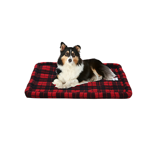 RUFF LOVE CRATE BED BOLSTER STYLE BUFFALO PLAID 47" X 29" DOG BED