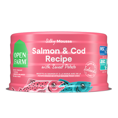 OPEN FARM SALMON & COD RECIPE WITH SWEET POTATO WET DOG FOOD 7OZ