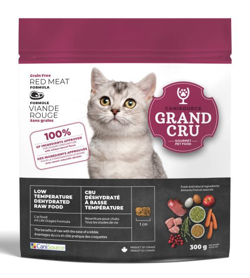 CANISOURCE GRAND CRU LOW TEMPERATURE DEHYDRATED RAW GRAIN FREE RED MEAT FORMULA CAT FOOD 300G