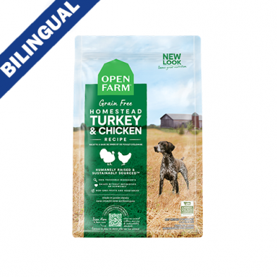 OPEN FARM GRAIN FREE HOMESTEAD TURKEY & CHICKEN DRY DOG FOOD 22LB
