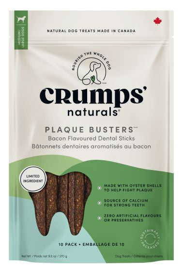 CRUMPS PLAQUE BUSTERS WITH BACON DOG 10PC 7IN 270G (MEDIUM/LARGE DOGS)