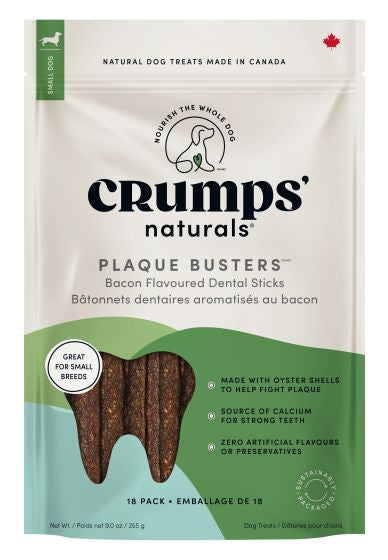 CRUMPS PLAQUE BUSTERS WITH BACON DOG 18PC 3.5IN 255G (SMALL DOG)