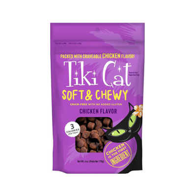 TIKI CAT SOFT & CHEWY CHICKEN FLAVOR CAT TREATS 6OZ