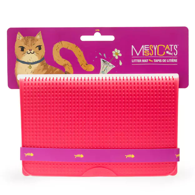 MESSY CATS - SILICONE LITTER MAT WITH GRADUATED SPIKES 18” X 14”
