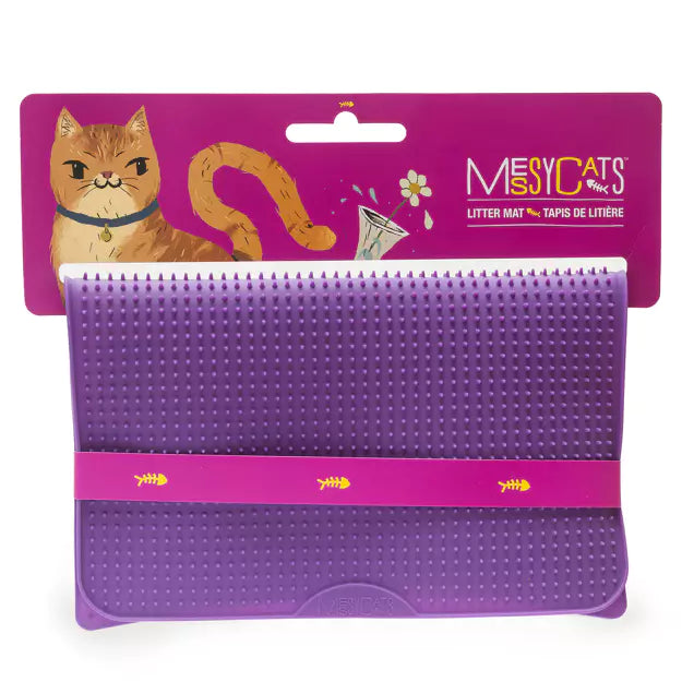 MESSY CATS - SILICONE LITTER MAT WITH GRADUATED SPIKES 18” X 14”
