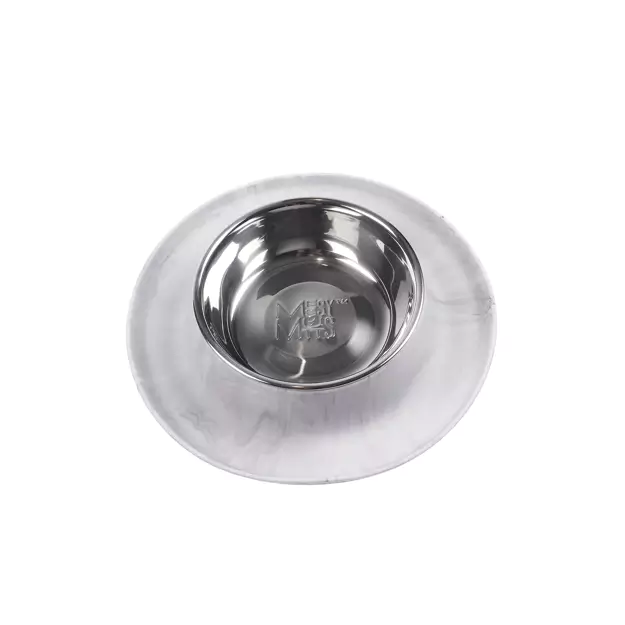 MESSY MUTTS - SILICONE FEEDER WITH STAINLESS BOWL 1.5 CUP, MED, MARBLE