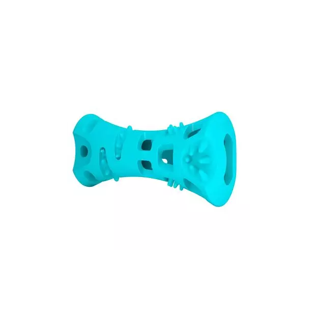 MESSY MUTTS - TOTALLY POOCHED CHEW N’ STUFF RUBBER TOY, TEAL