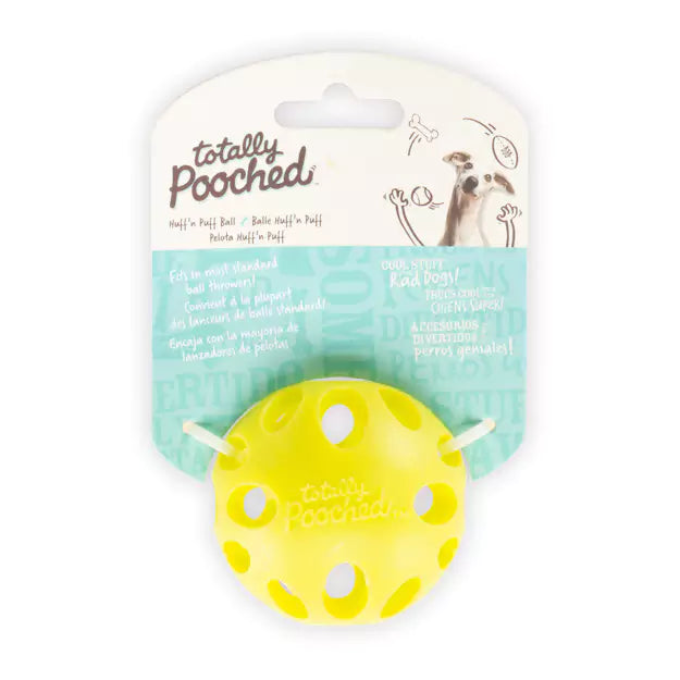 MESSY MUTTS - TOTALLY POOCHED HUFF’N PUFF RUBBER BALL, TEAL