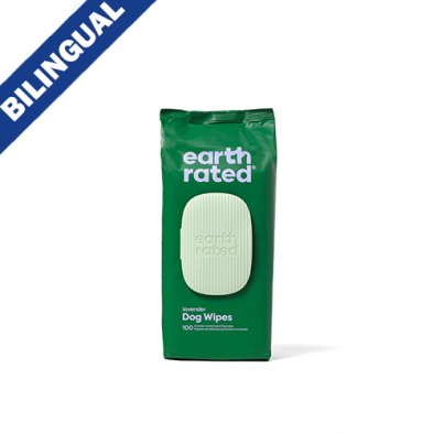 EARTH RATED CERTIFIED COMPOSTABLE GROOMING WIPES (100 CT)