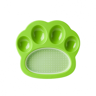 PETDREAMHOUSE PAW 2-IN-1 MINI SLOW FEEDER DISH & LICK MAT FOR CATS AND SMALL DOGS ORANGE