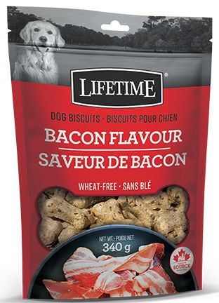 LIFETIME ALL LIFE STAGES BACON FLAVOUR DOG BISCUIT 340G