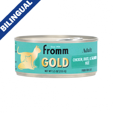 FROMM GOLD ADULT CHICKEN, DUCK, & SALMON PÂTÉ FOOD FOR CATS 5.5oz
