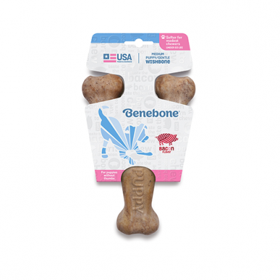 BENEBONE PUPPY WISHBONE BACON MEDIUM DOG CHEW