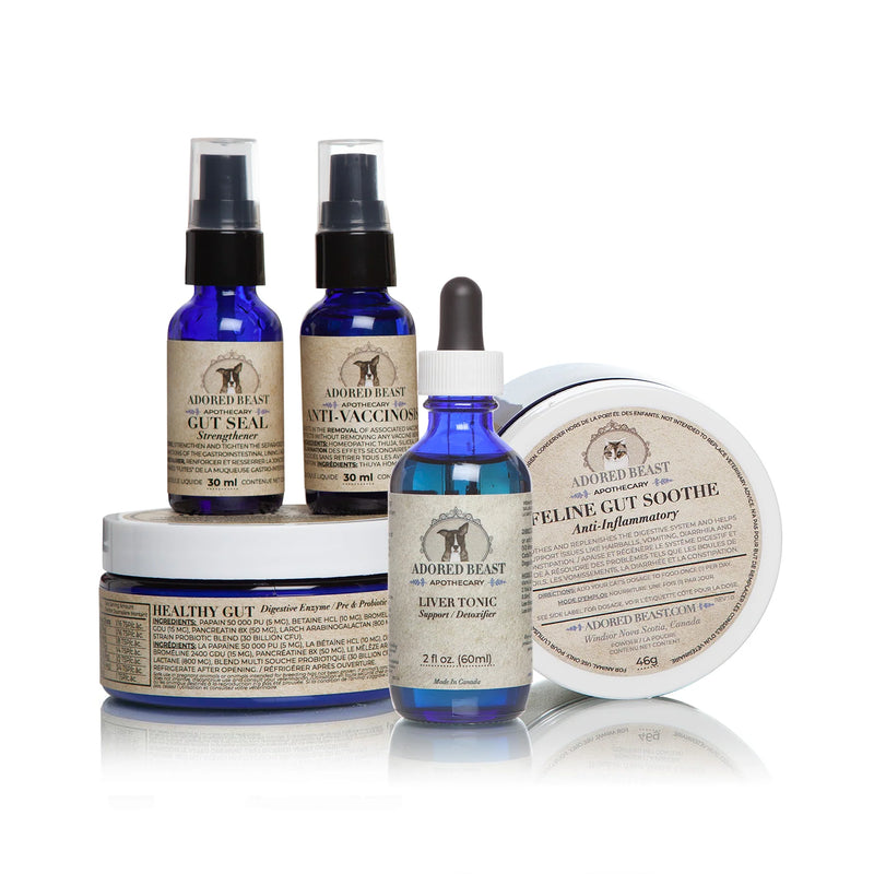 ADORED BEAST APOTHECARY - FELINE LEAKY GUT PROTOCOL - 5 PRODUCT KIT