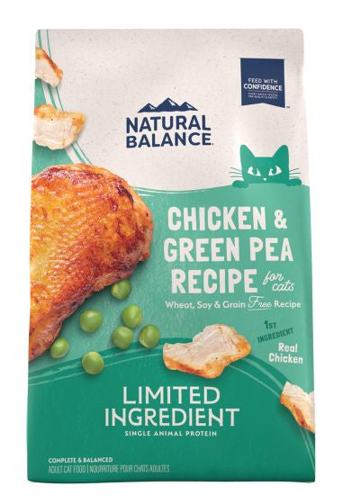 NATURAL BALANCE LIMITED INGREDIENT GRAIN FREE CHICKEN AND GREEN PEA CAT 10LB
