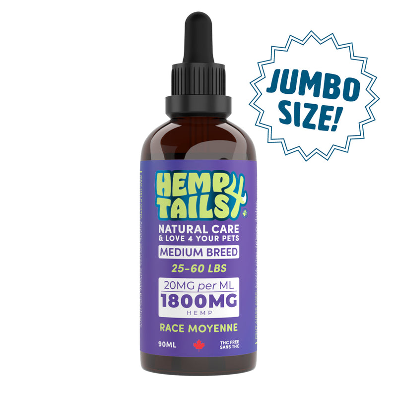 HEMP 4 TAIL JUMBO MEDIUM BREED (25-60LBS) – 1800MG – 90ML