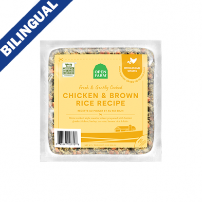 OPEN FARM CHICKEN & BROWN RICE GENTLY COOKED RECIPE FROZEN DOG FOOD 8OZ