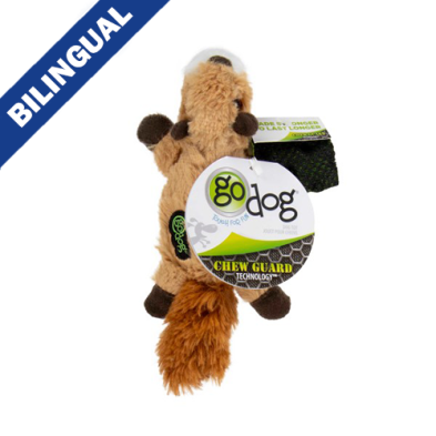 GODOG FLATZ FLATTIE SQUIRREL X-SMALL DOG TOY