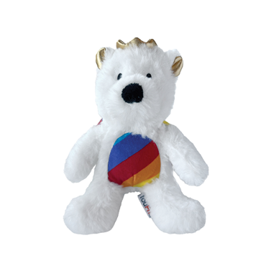 FOUFOUBRANDS FOUFIT ONE LOVE PLUSH BEAR 5" DOG TOY