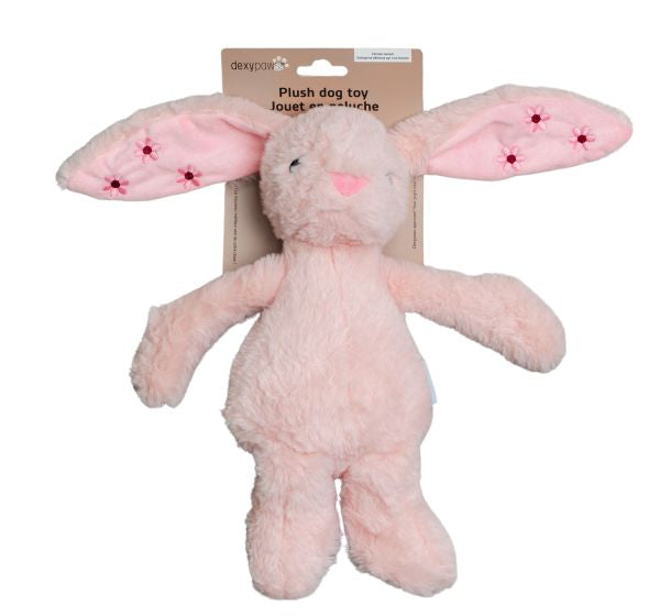 DEXYPAWS PLUSH DOG TOY, BLUSH BUNNY DOG 1PC