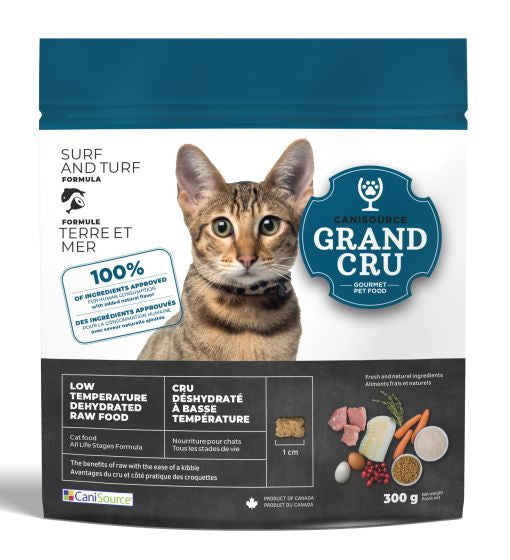 CANISOURCE GRAND CRU LOW TEMPERATURE DEHYDRATED RAW SURF & TURF FORMULA CAT FOOD 300G