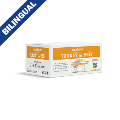 BACK2RAW COMPLETE TURKEY BLEND & BEEF RECIPE FROZEN DOG FOOD 12LB