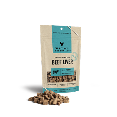 VITAL ESSENTIALS FREEZE-DRIED BEEF LIVER DOG TREATS 2.1 OZ