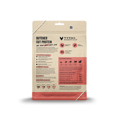VITAL ESSENTIALS FREEZE-DRIED RAW CHICKEN ENTREE CAT FOOD MINI NIBS 12 OZ