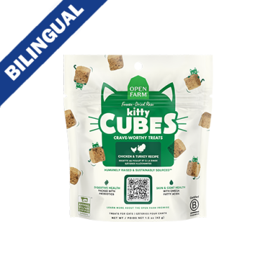 OPEN FARM FREEZE-DRIED RAW KITTY CUBES CHICKEN & TURKEY RECIPE CAT TREATS 1.5OZ