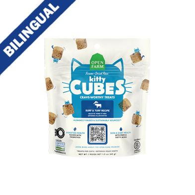 OPEN FARM FREEZE-DRIED RAW KITTY CUBES SURF & TURF RECIPE CAT TREATS 1.5OZ