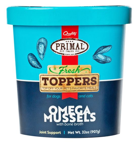 Primal Frozen Omega Mussels Fresh Topper Cat-Dog 32oz